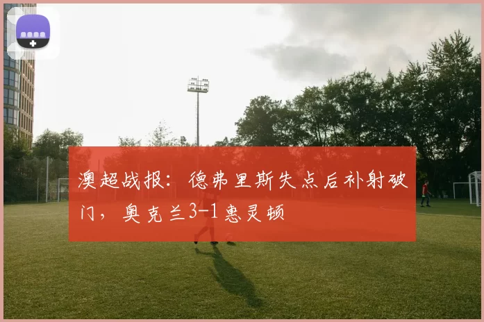 澳超战报：德弗里斯失点后补射破门，奥克兰3-1惠灵顿